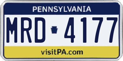 PA license plate MRD4177