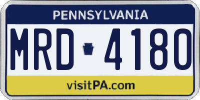 PA license plate MRD4180