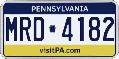 PA license plate MRD4182