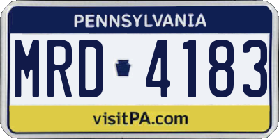 PA license plate MRD4183
