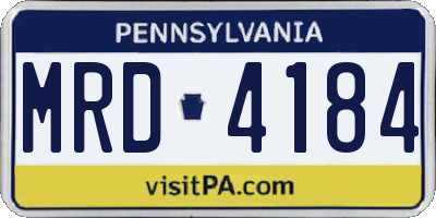 PA license plate MRD4184