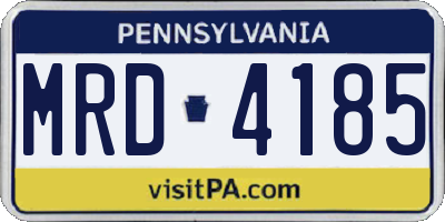 PA license plate MRD4185