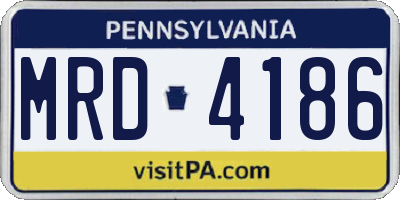 PA license plate MRD4186