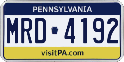 PA license plate MRD4192