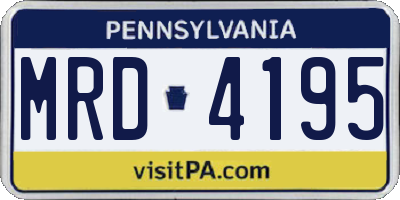 PA license plate MRD4195