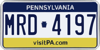 PA license plate MRD4197