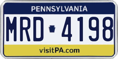 PA license plate MRD4198