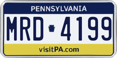 PA license plate MRD4199