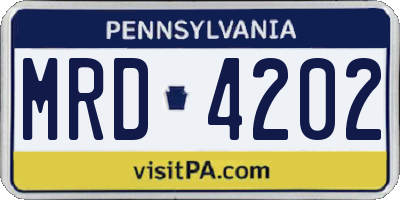 PA license plate MRD4202