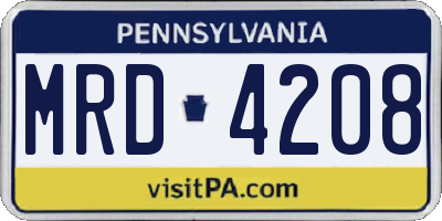 PA license plate MRD4208