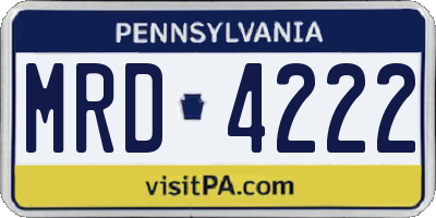 PA license plate MRD4222