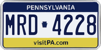 PA license plate MRD4228
