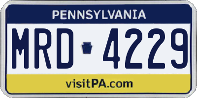 PA license plate MRD4229
