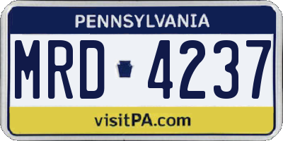 PA license plate MRD4237