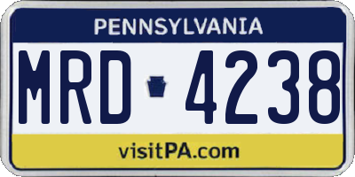 PA license plate MRD4238