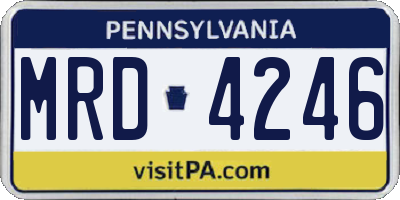 PA license plate MRD4246