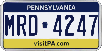 PA license plate MRD4247