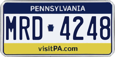PA license plate MRD4248