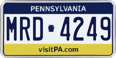 PA license plate MRD4249