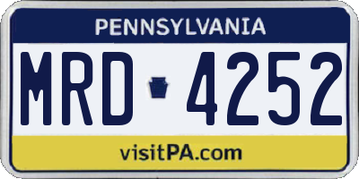 PA license plate MRD4252
