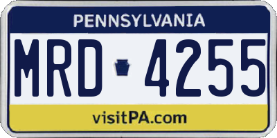 PA license plate MRD4255