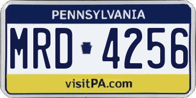 PA license plate MRD4256