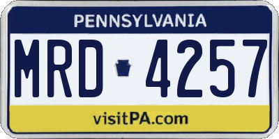 PA license plate MRD4257
