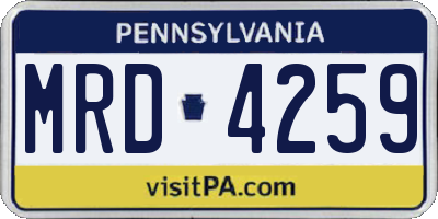 PA license plate MRD4259
