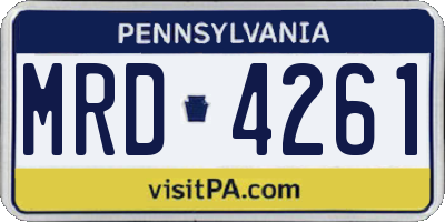 PA license plate MRD4261