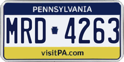 PA license plate MRD4263