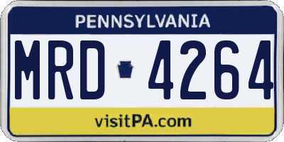PA license plate MRD4264