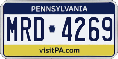 PA license plate MRD4269