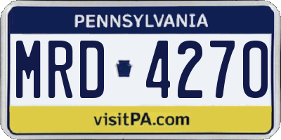 PA license plate MRD4270