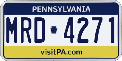 PA license plate MRD4271
