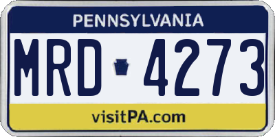 PA license plate MRD4273
