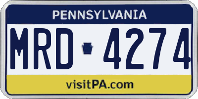 PA license plate MRD4274