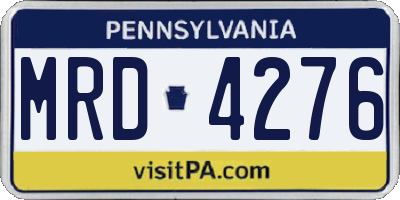 PA license plate MRD4276