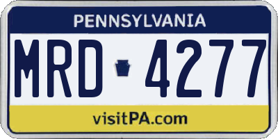 PA license plate MRD4277