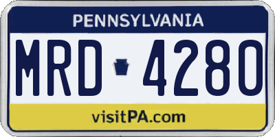 PA license plate MRD4280