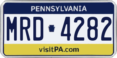 PA license plate MRD4282
