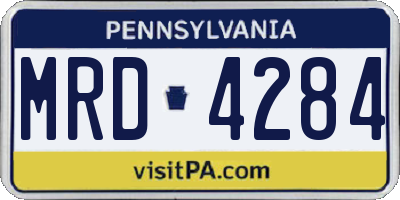 PA license plate MRD4284