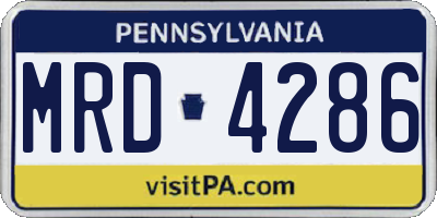 PA license plate MRD4286