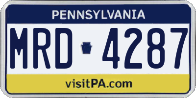PA license plate MRD4287