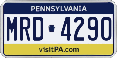 PA license plate MRD4290