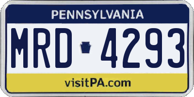 PA license plate MRD4293