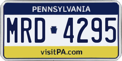 PA license plate MRD4295