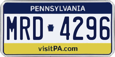 PA license plate MRD4296