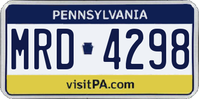 PA license plate MRD4298