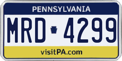 PA license plate MRD4299
