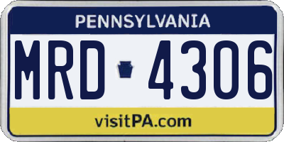 PA license plate MRD4306